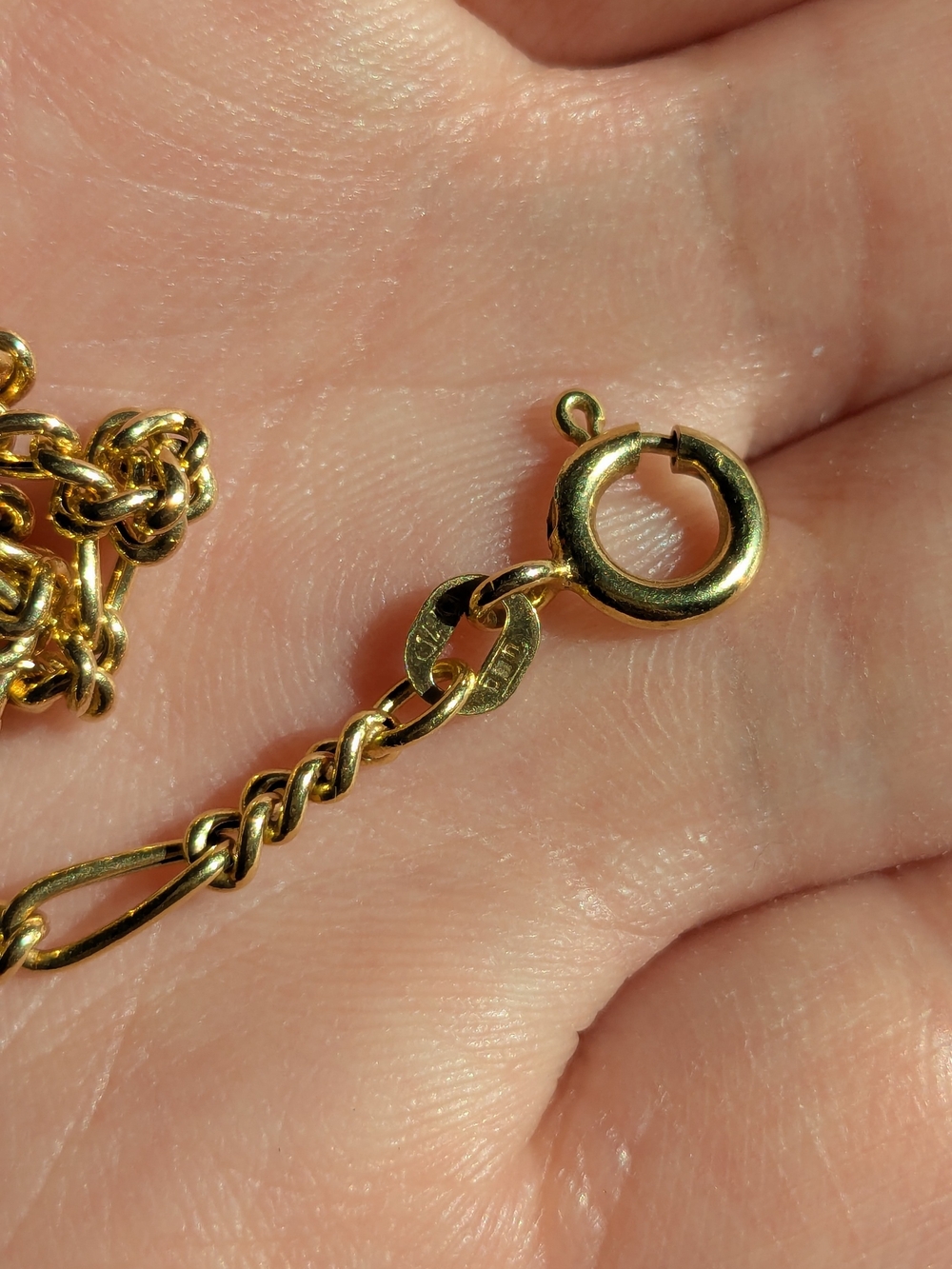 Gold Figaro Chain Necklace - Picture 6 of 8